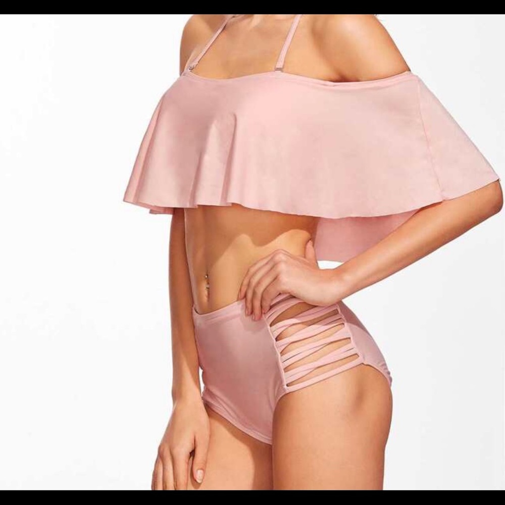 NEVER WORN PINK BANDEAU SWIMSUIT